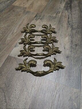 Ornate Antique-Style Brass Drawer Pulls